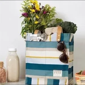 FEED Projects Bags New Feed Blue Coastal Stripe Canvas Market